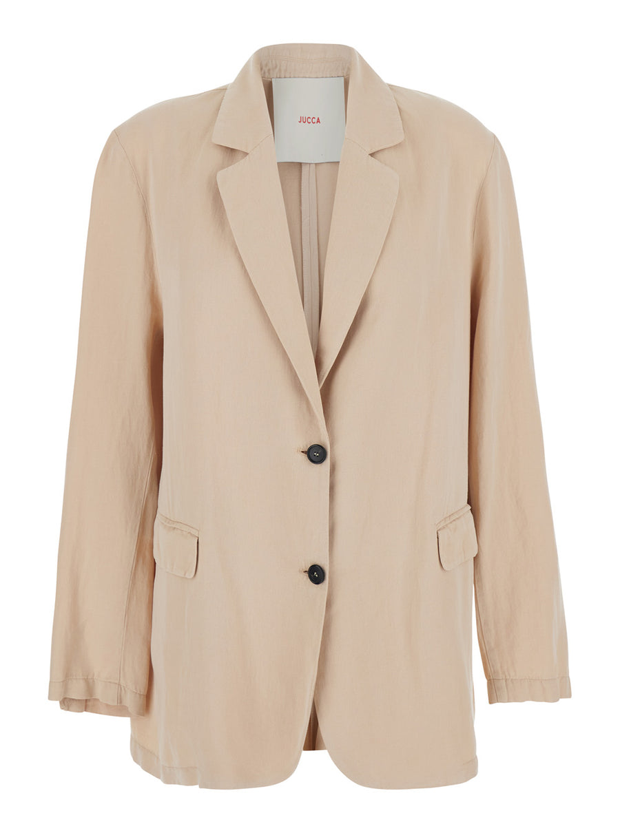 Single-Breasted Jacket Beige Blazers