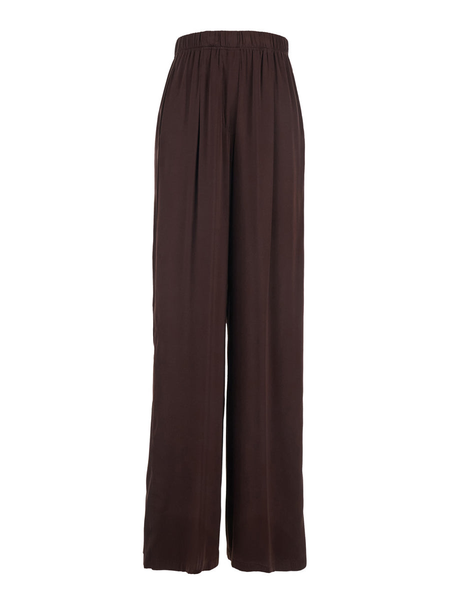 Silk Pants Brown Trousers