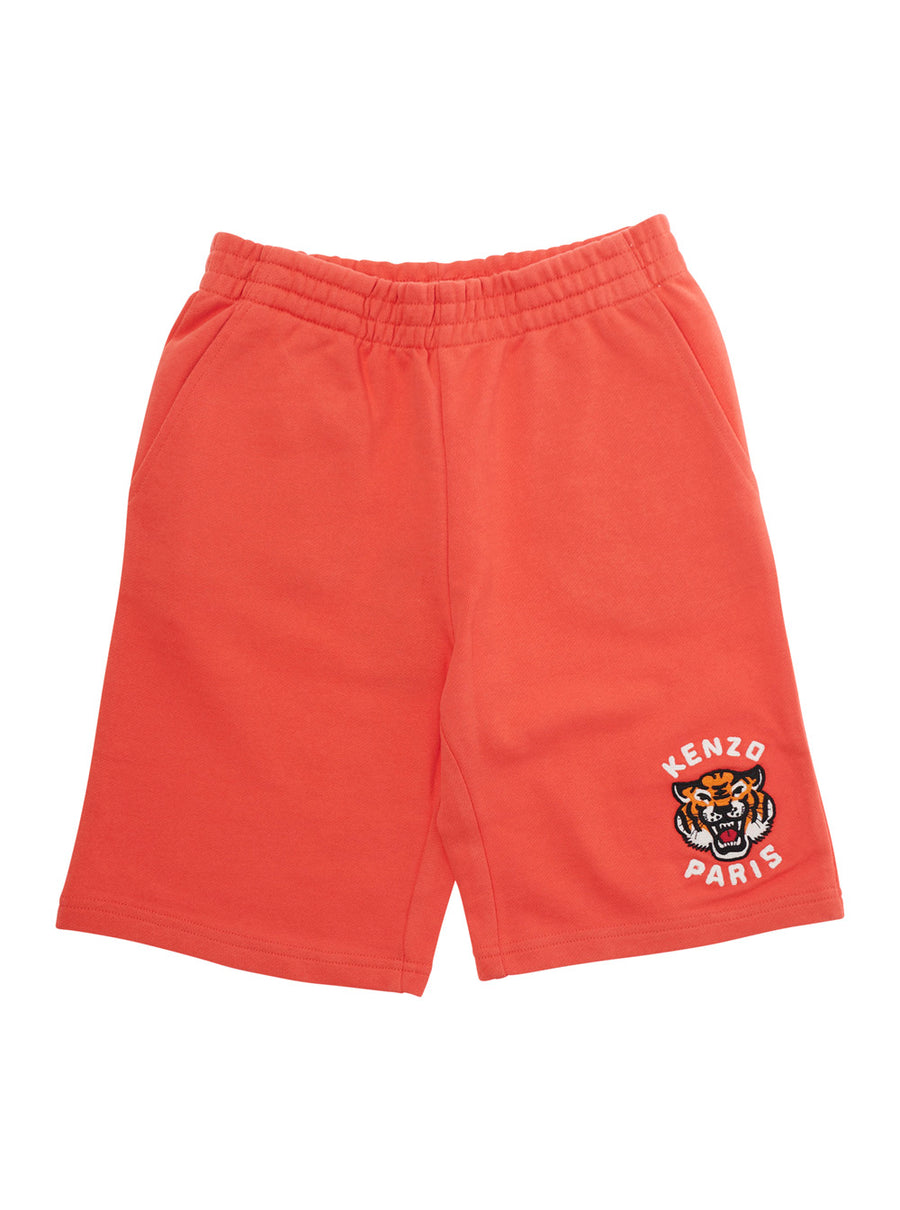 Kids Bermuda Shorts Red Cotton
