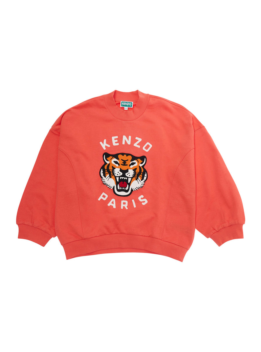 Kids Crewneck Sweatshirt Red Cotton Hoods & Sweatshirts