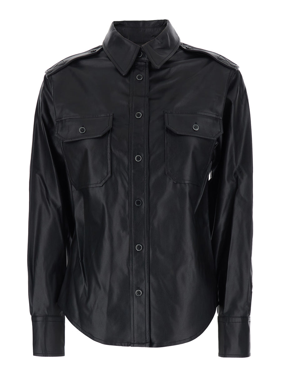 Shirt Noee Black Ecoleather Polyurethane Blouses