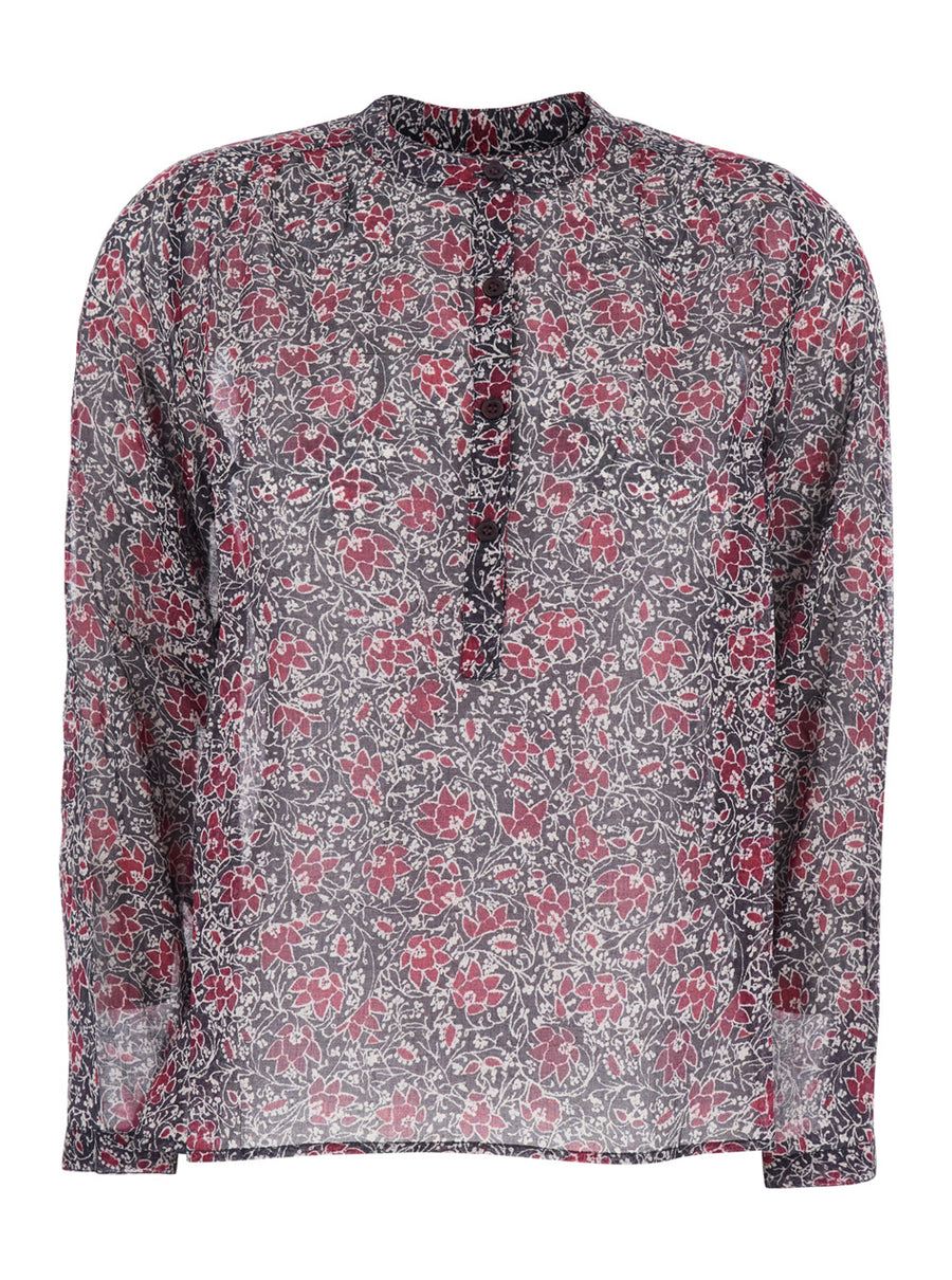 Dress Maria Henley Violet Cotton Blouses