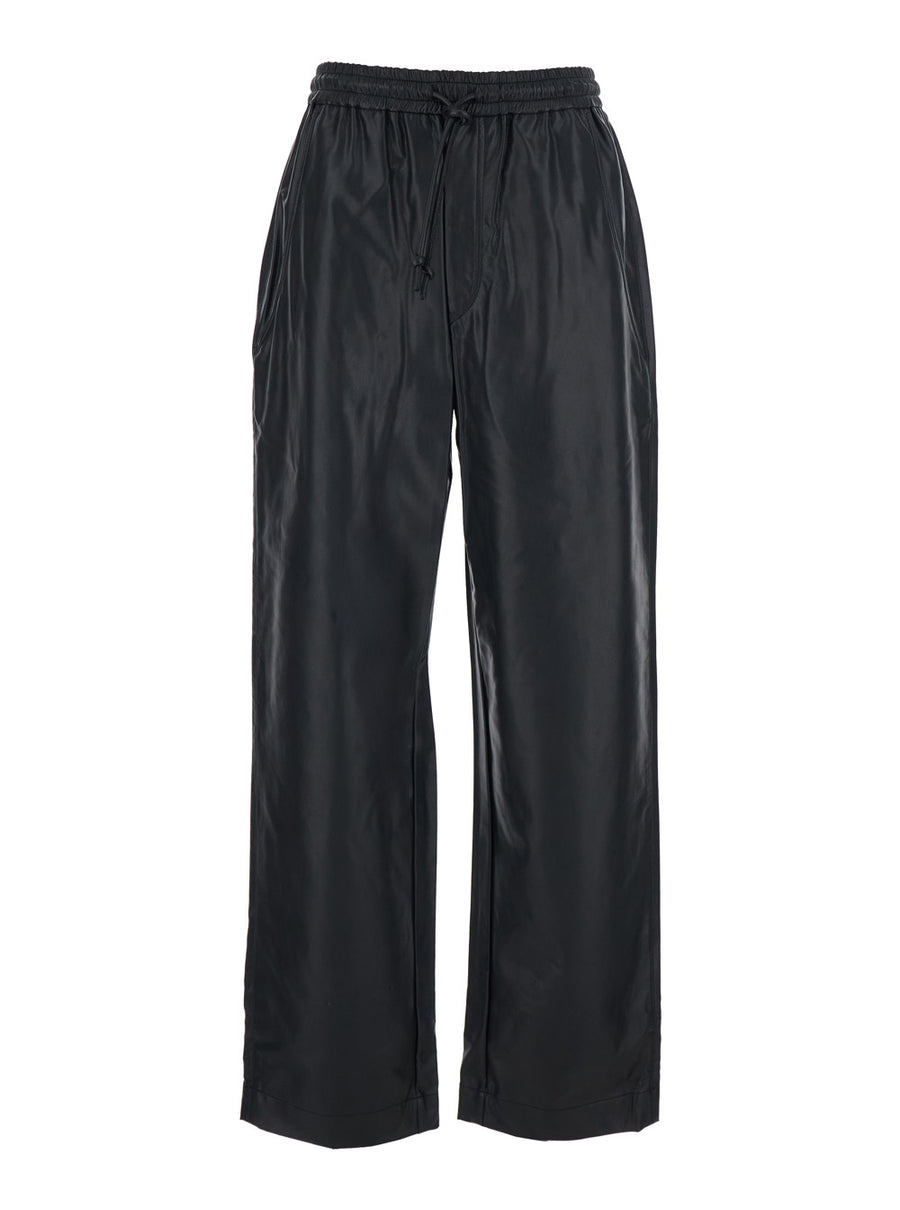Pants Nereane Black Ecoleather Polyurethane Trousers