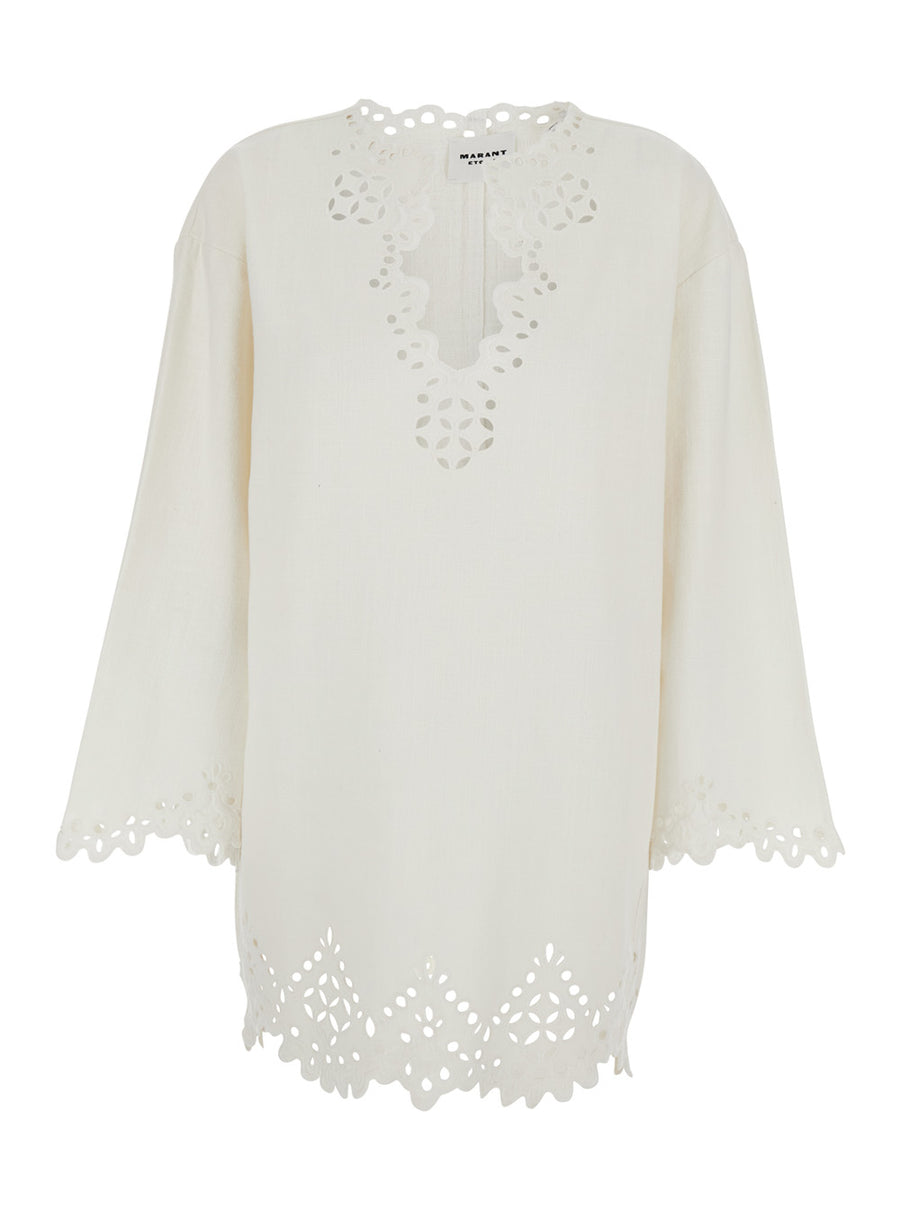 Dress Sherazade White Cotton Swimwear