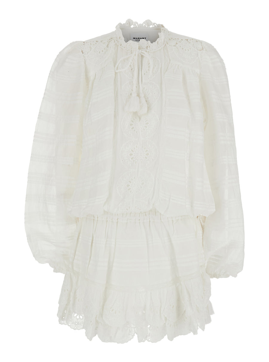 Short Dress Preya White Cotton Blend