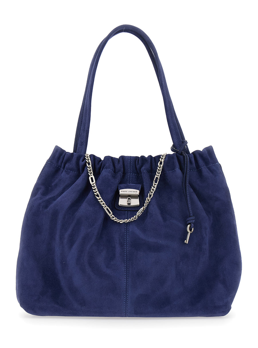 Shoulder Bag The Tote Blue Suede Cow Leather