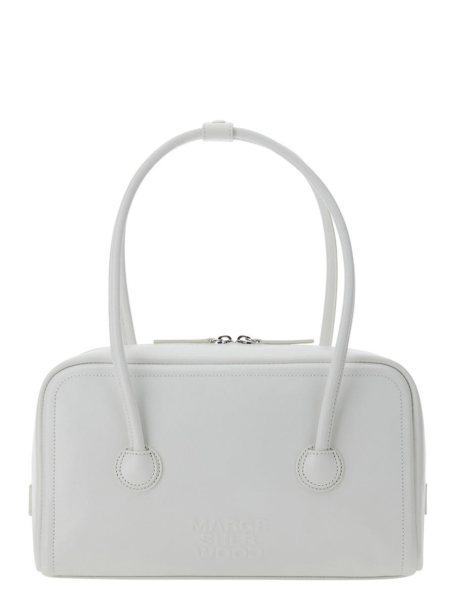Shoulder Bag Soft Boston Small White Leather Cow