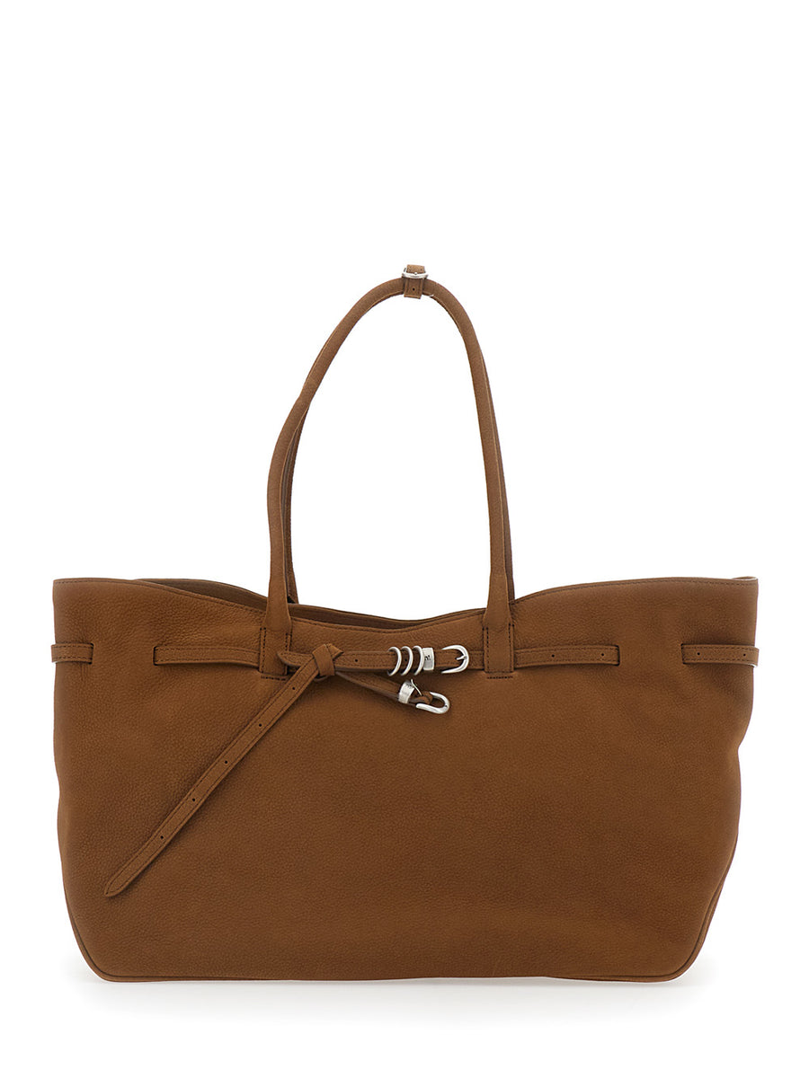 Tote Bag Grandma Used Brown Leather Cow