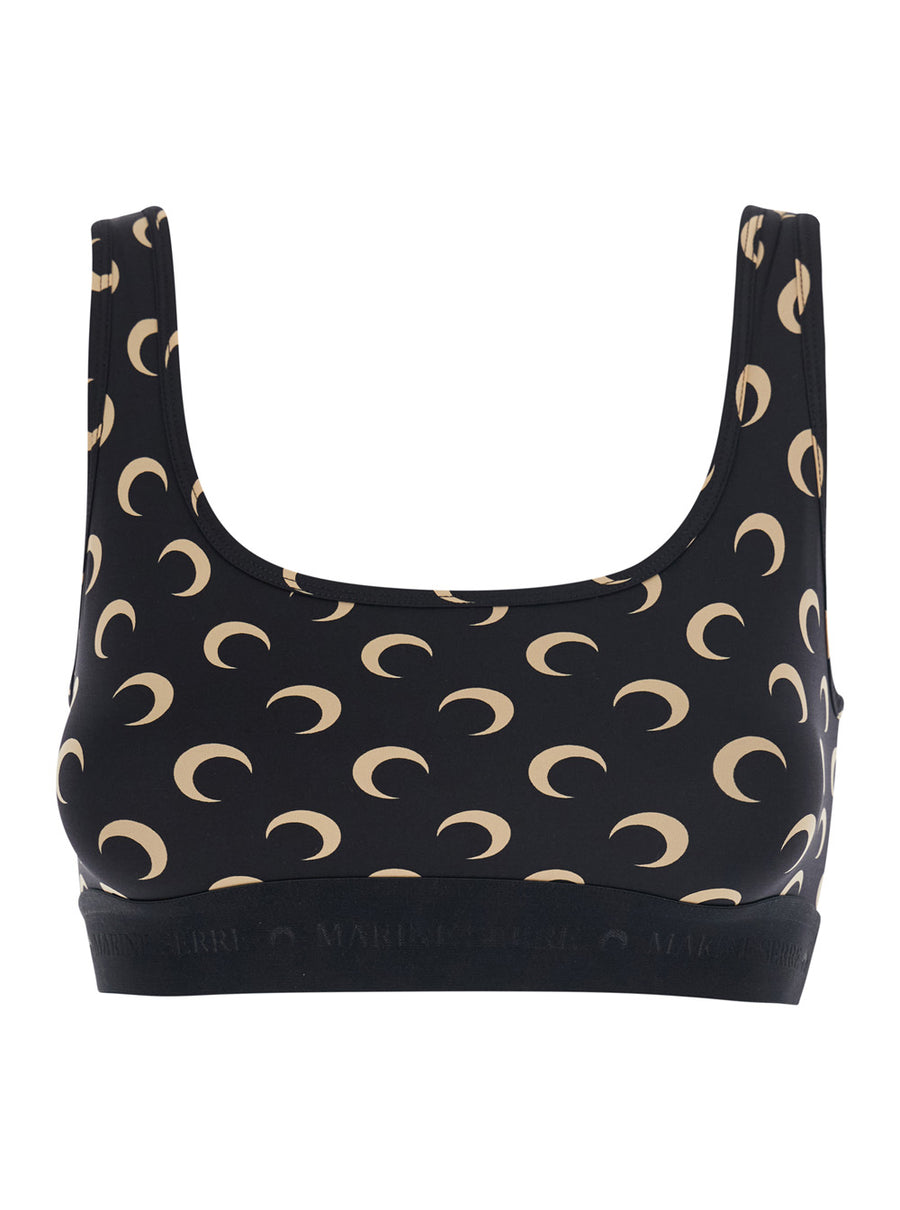Sports Bra Moon Printed Jersey Black Polyamide Tops