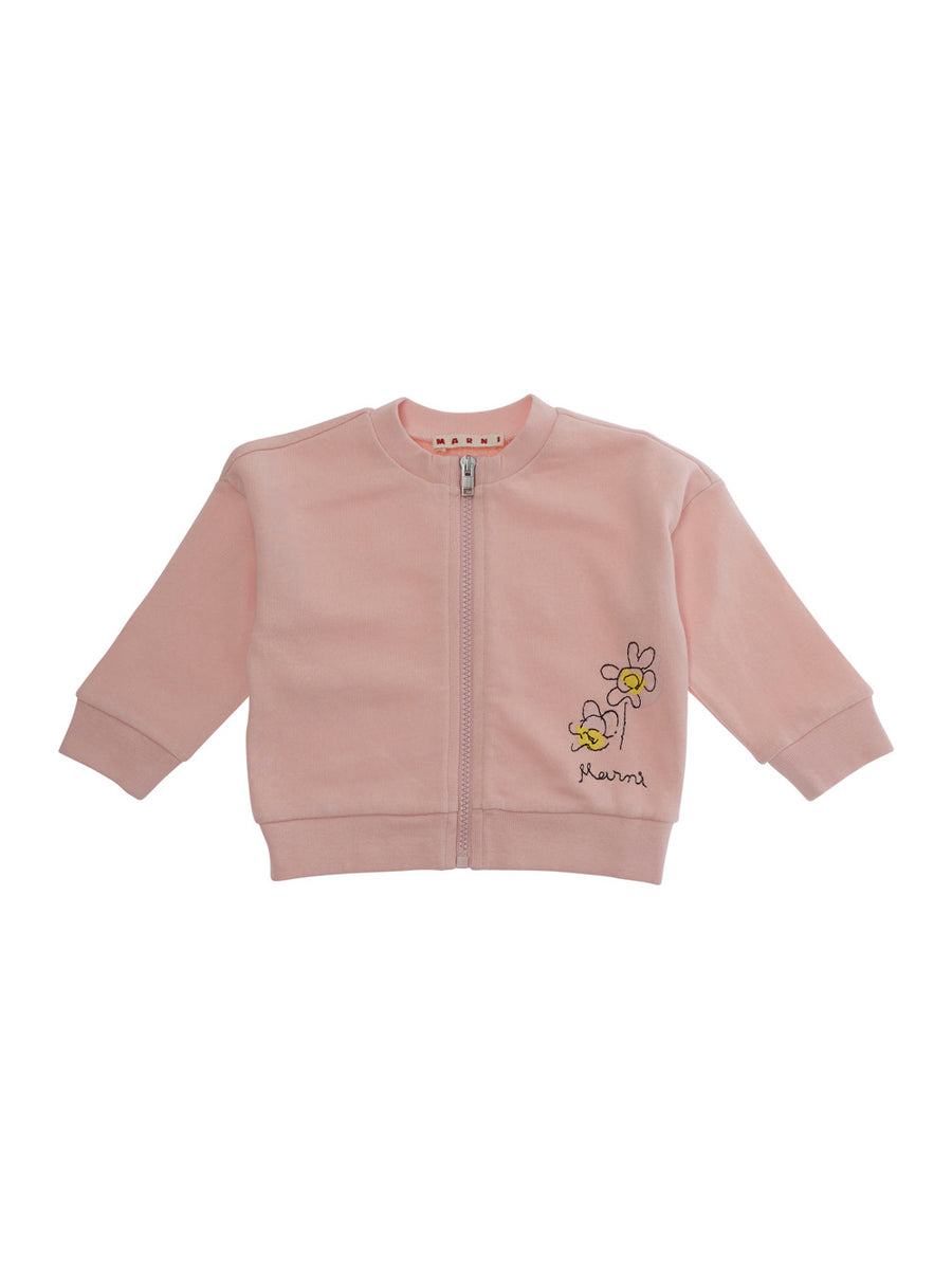 Crewneck Sweatshirt Pink Cotton Hoods & Sweatshirts