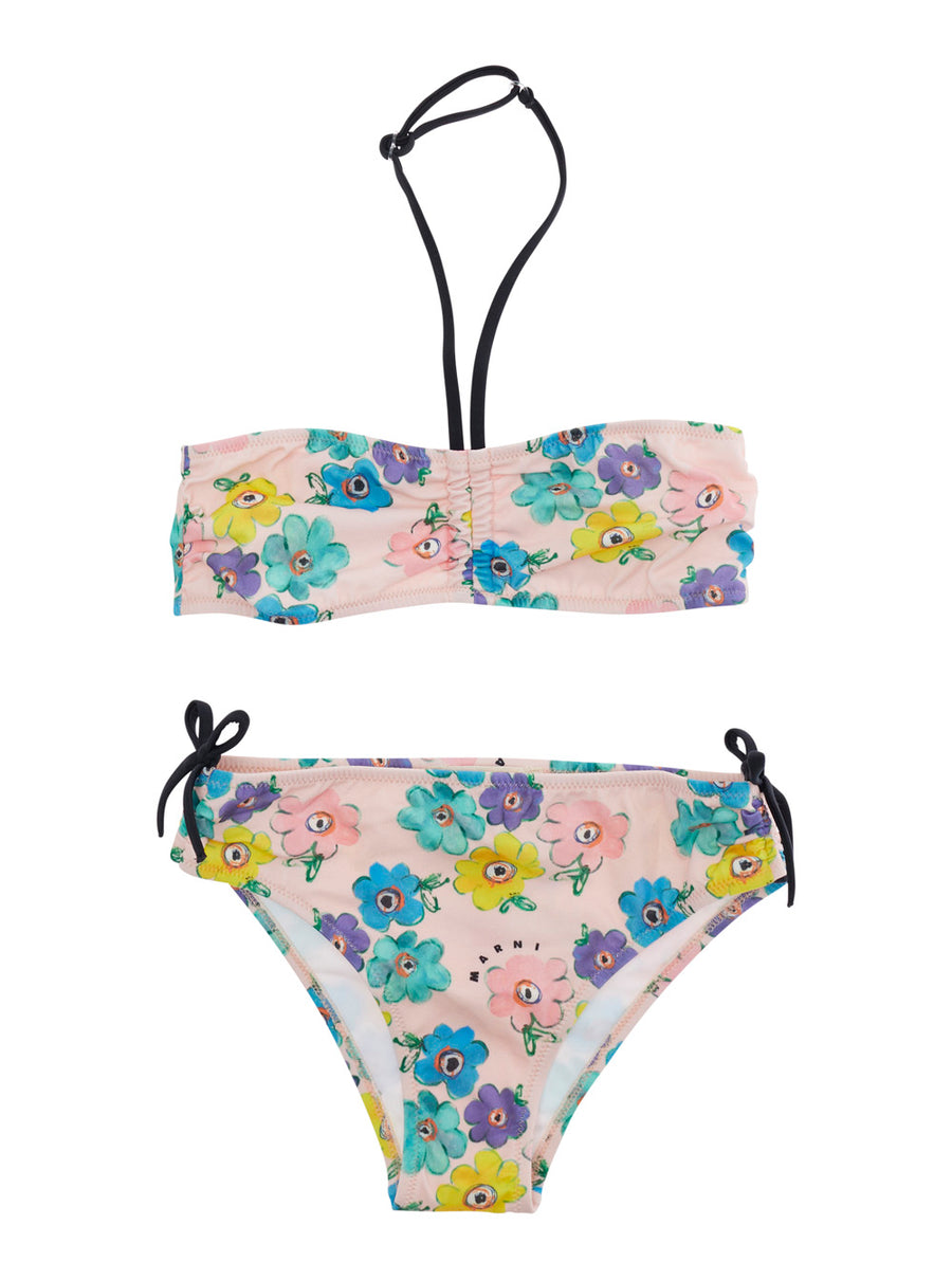 Bikini Swimsuit Pink Polyester Swimsuits