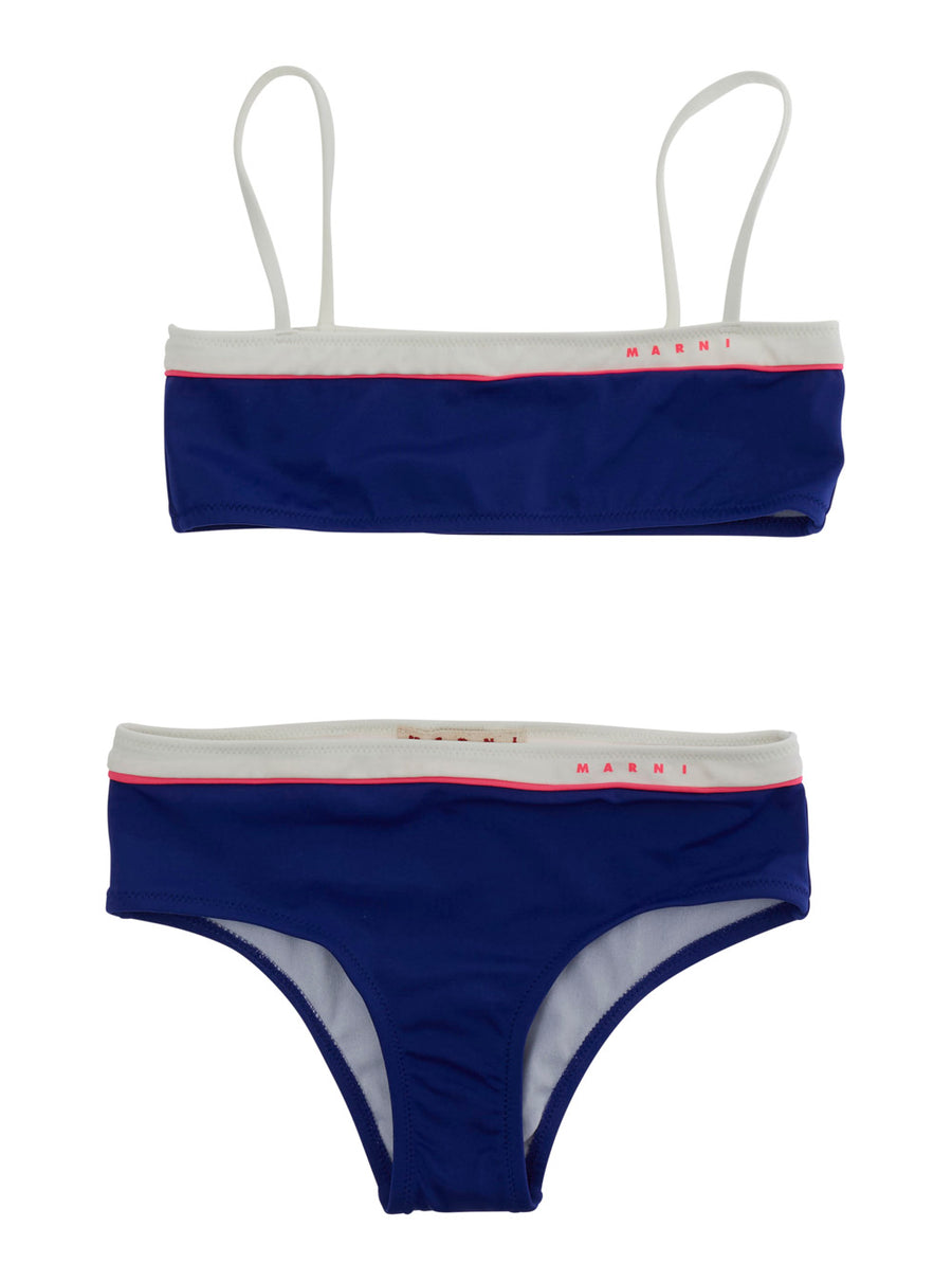 One-Piece Swimsuit Blue Nylon Swimsuits