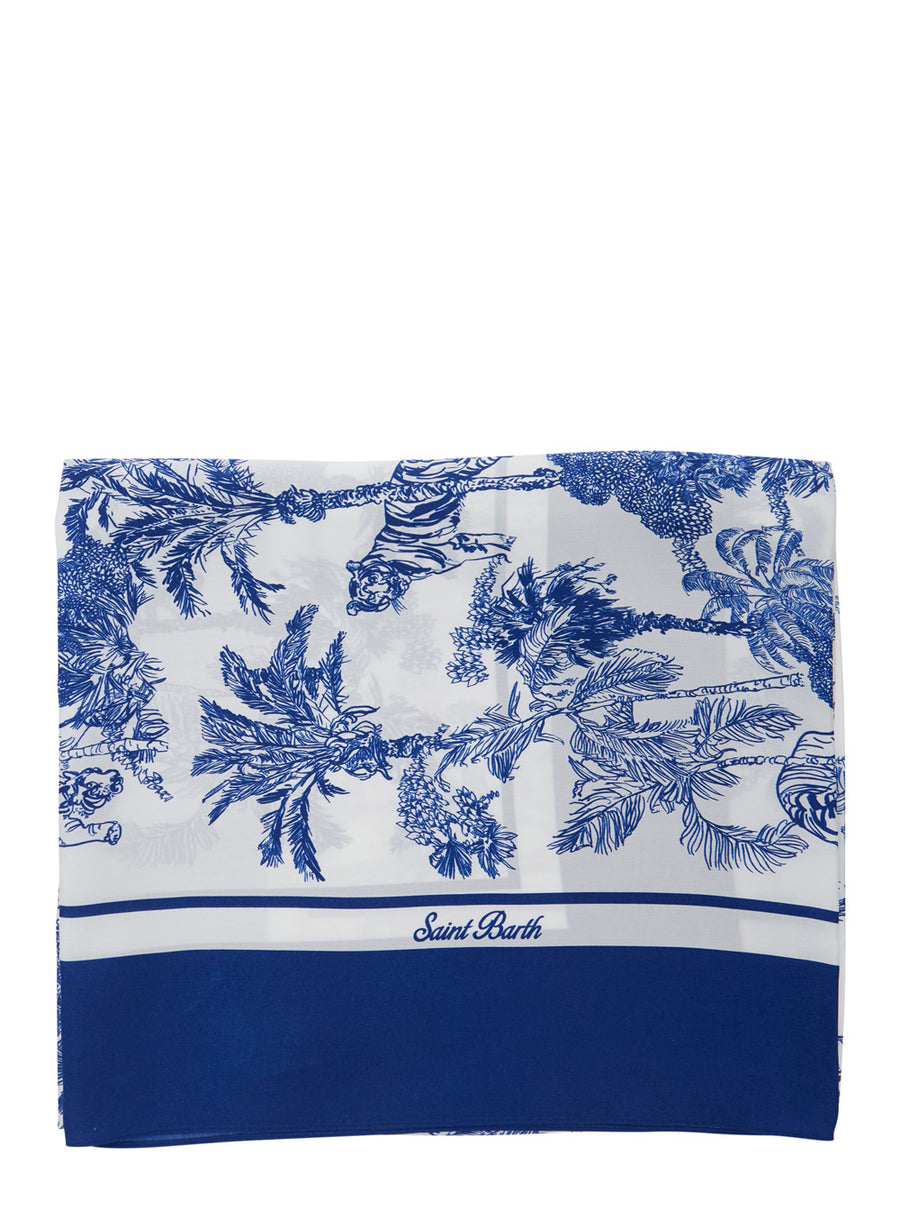 Silk Square Scarf Blue