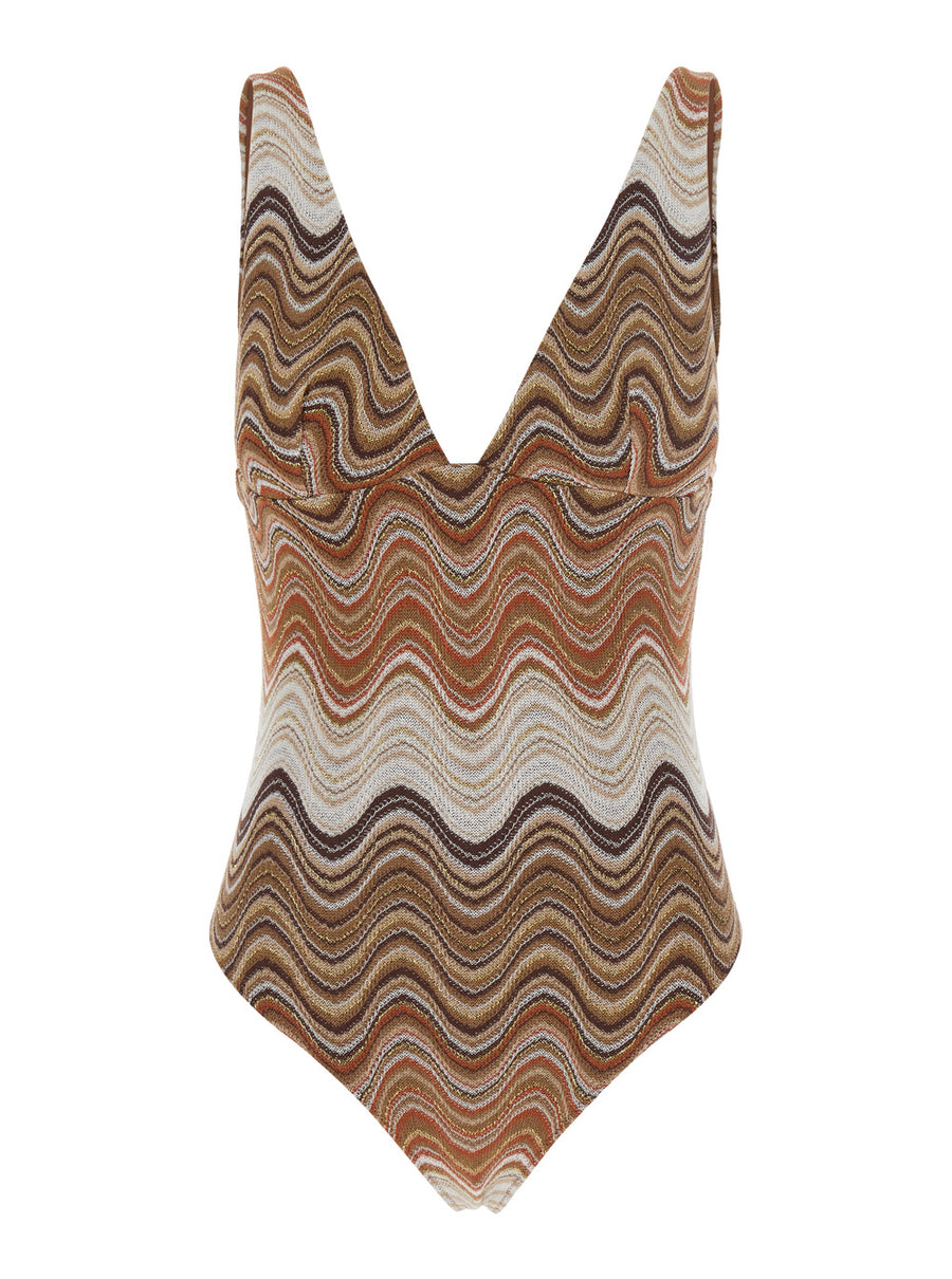 One-Piece Swimsuit Rachel Sea Wave Multicolour Polyamide Swimwear