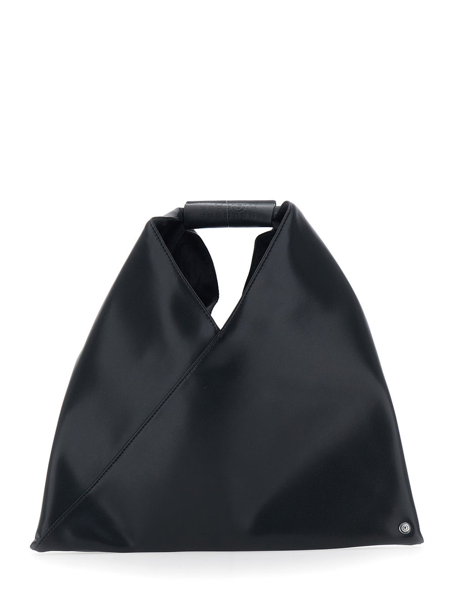 Handbag Triangular Silhouette Black Leather Shoulder Bags