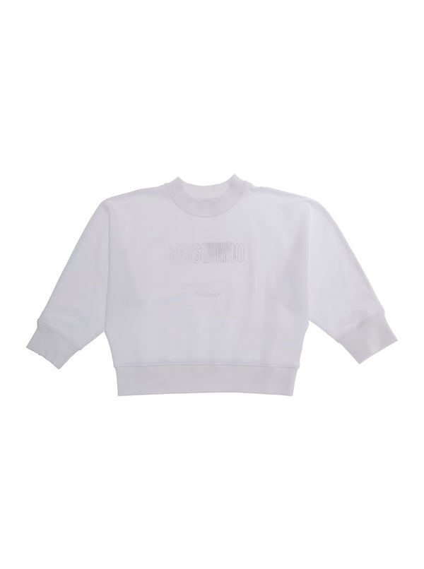 Crewneck Sweatshirt White Cotton Hoods & Sweatshirts