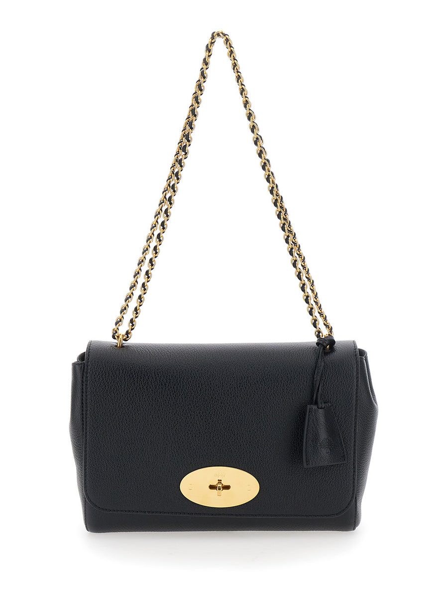 Shoulder Bag Medium Lily Black Leather