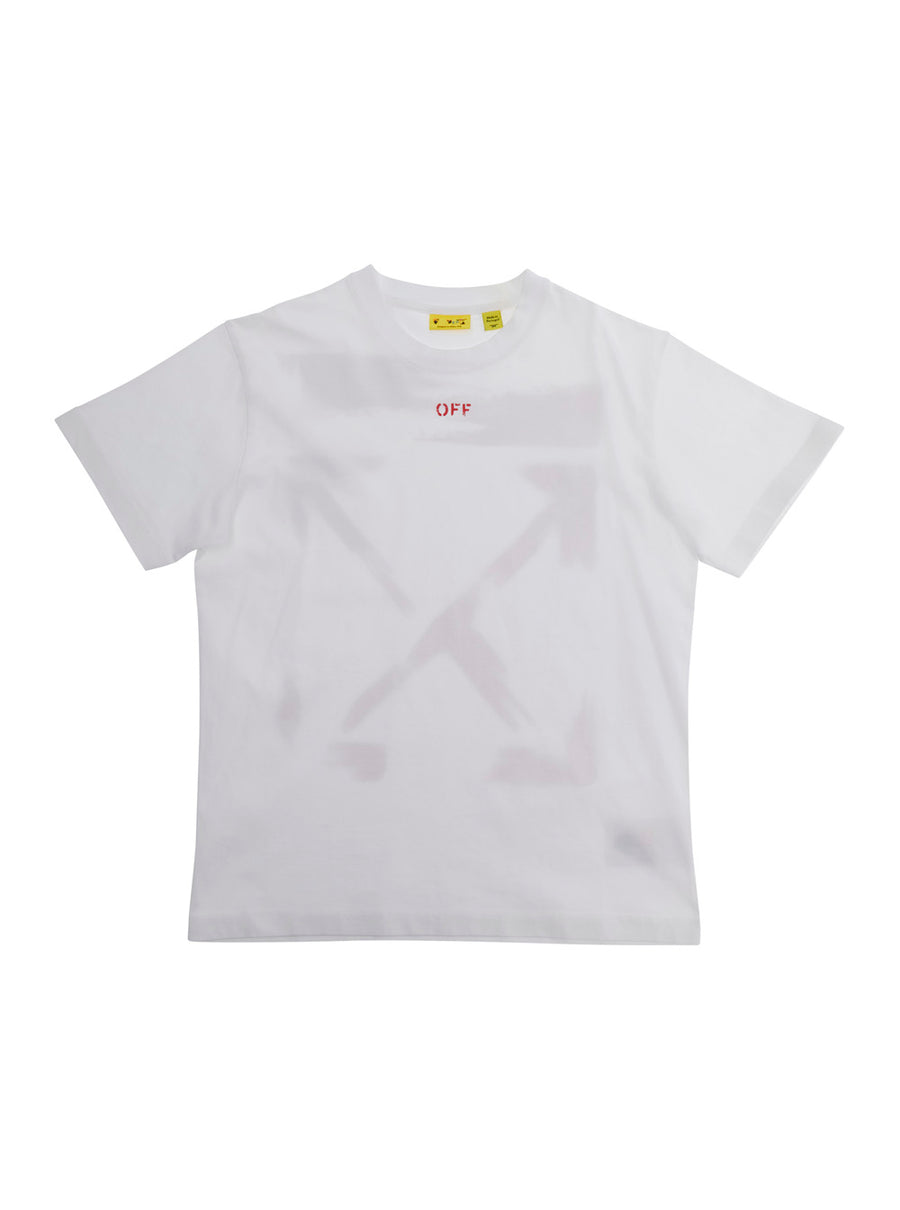 T-Shirt Arrow Paint S-S White Cotton T-shirts