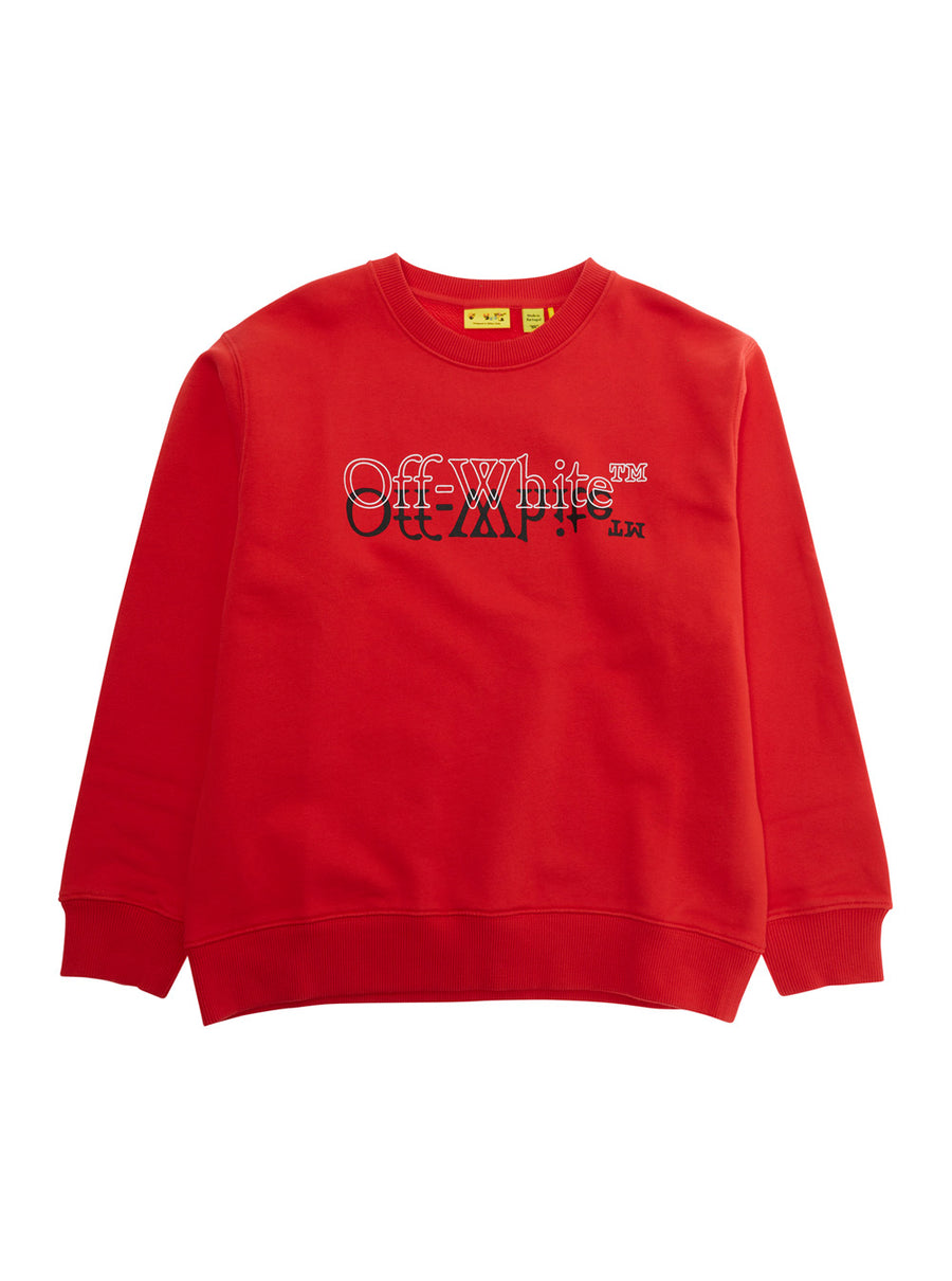 Sweatshirt Big Bookish Double Crewneck Red Cotton Hoods & Sweatshirts