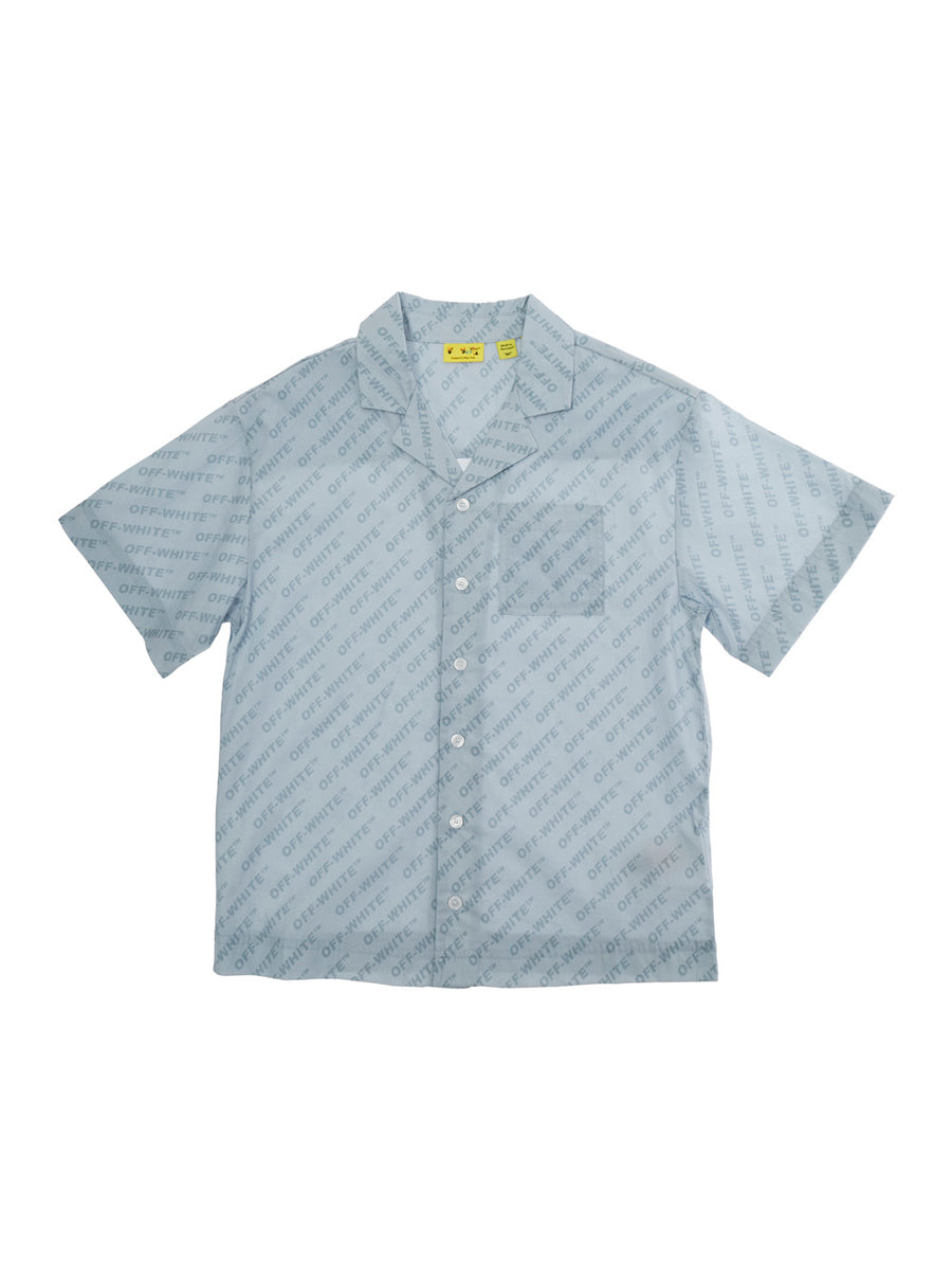 Shirt Light Blue Cotton For Kids