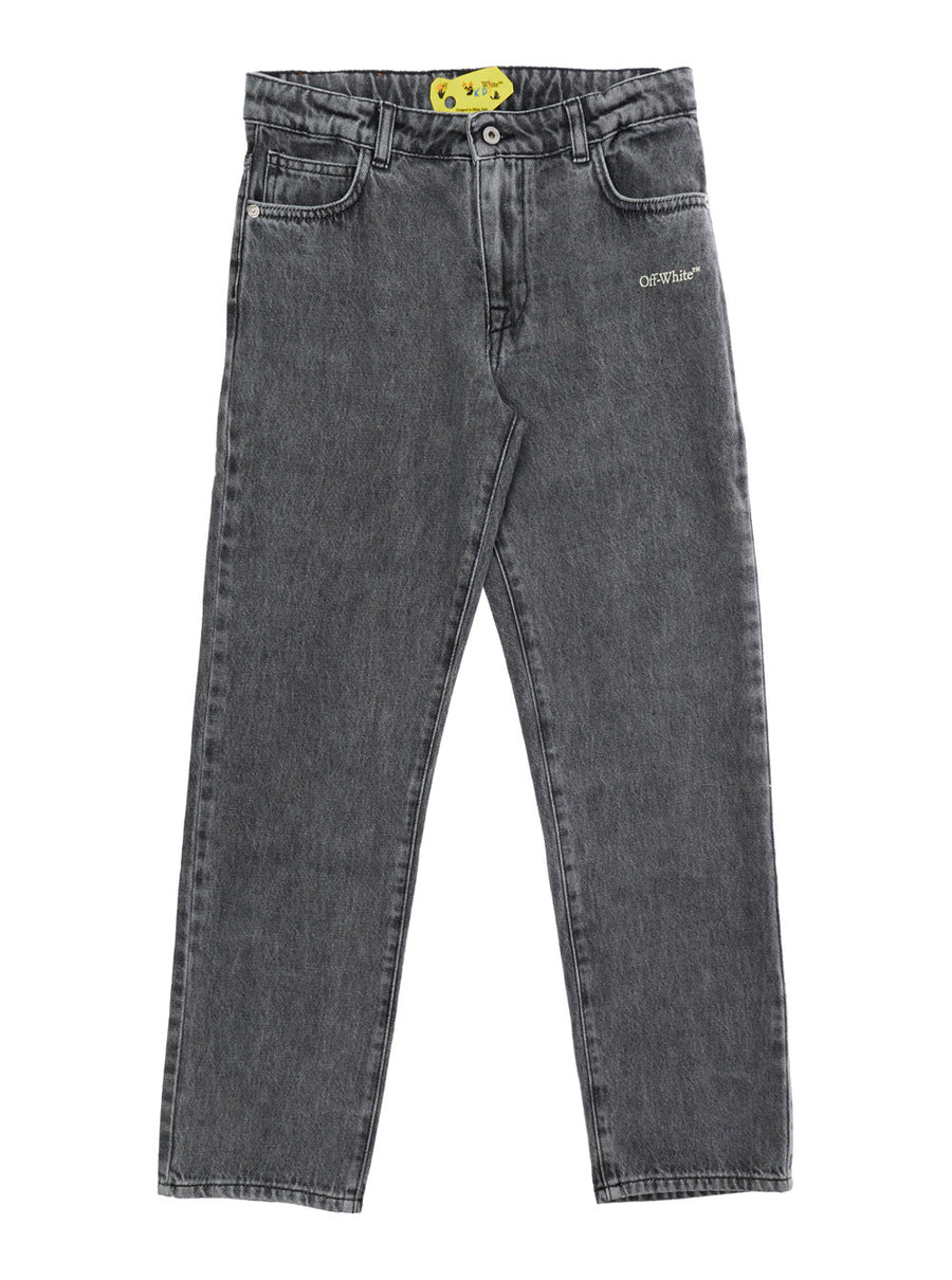 Kids Jeans Five-Pocket Grey Cotton