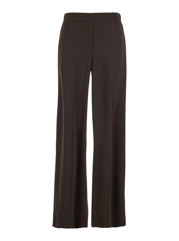 Trousers Wide-Leg Brown Polyester
