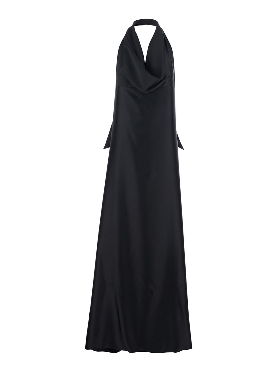 Long Halterneck Dress Black