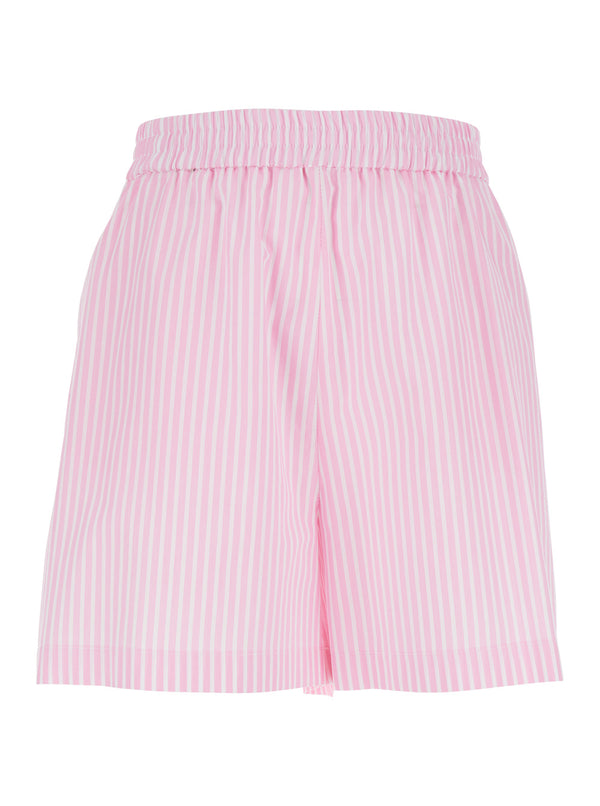 Shorts Striped Pink Fabric