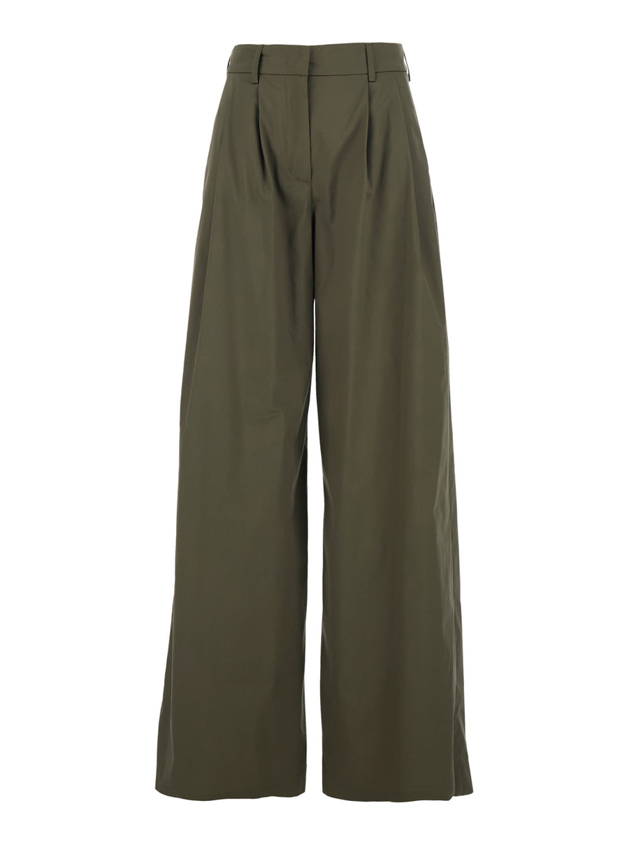 Trousers Wide-Leg Green