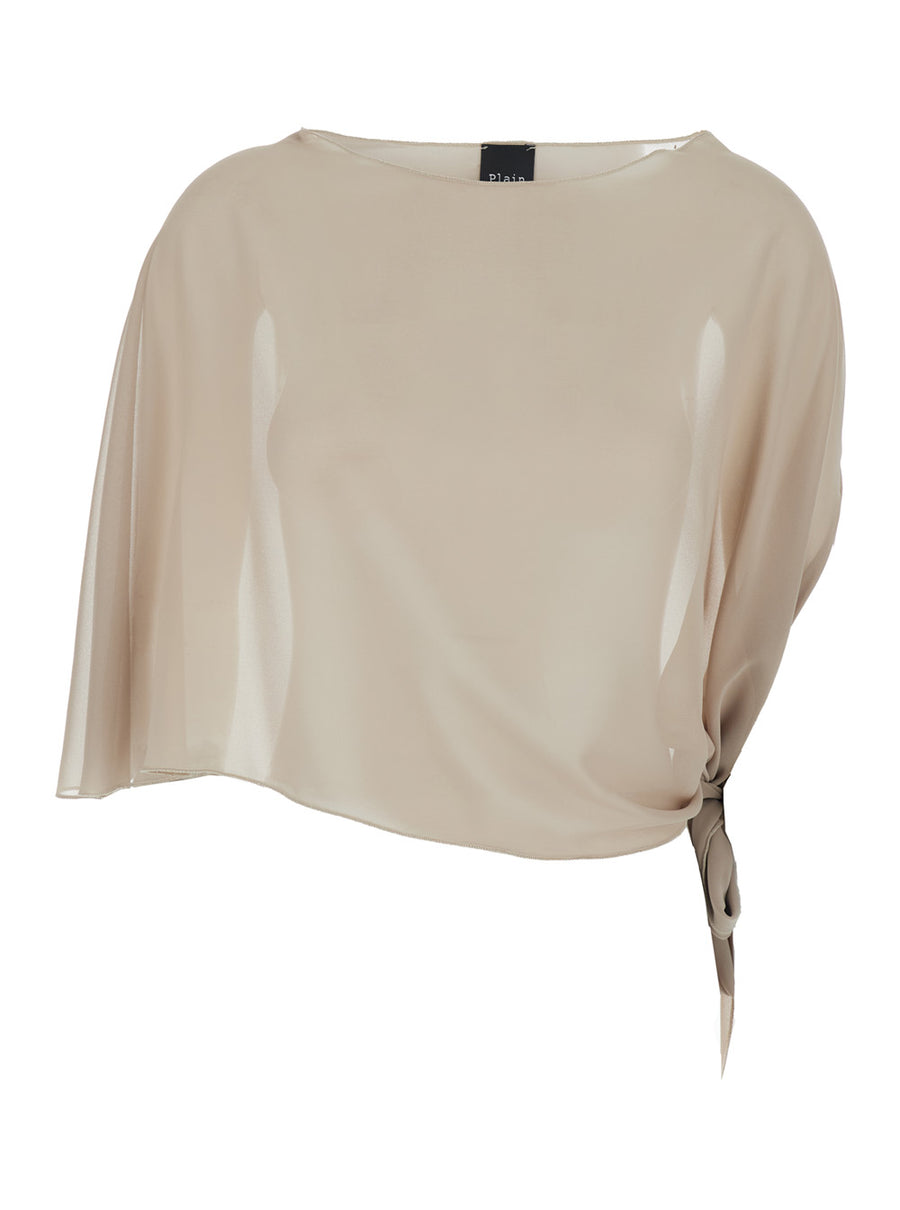 Stole Beige Tech Fabric Polyester Scarf