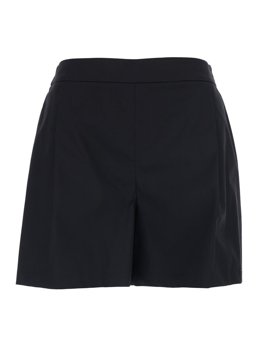 Shorts, Black Cotton-Blend