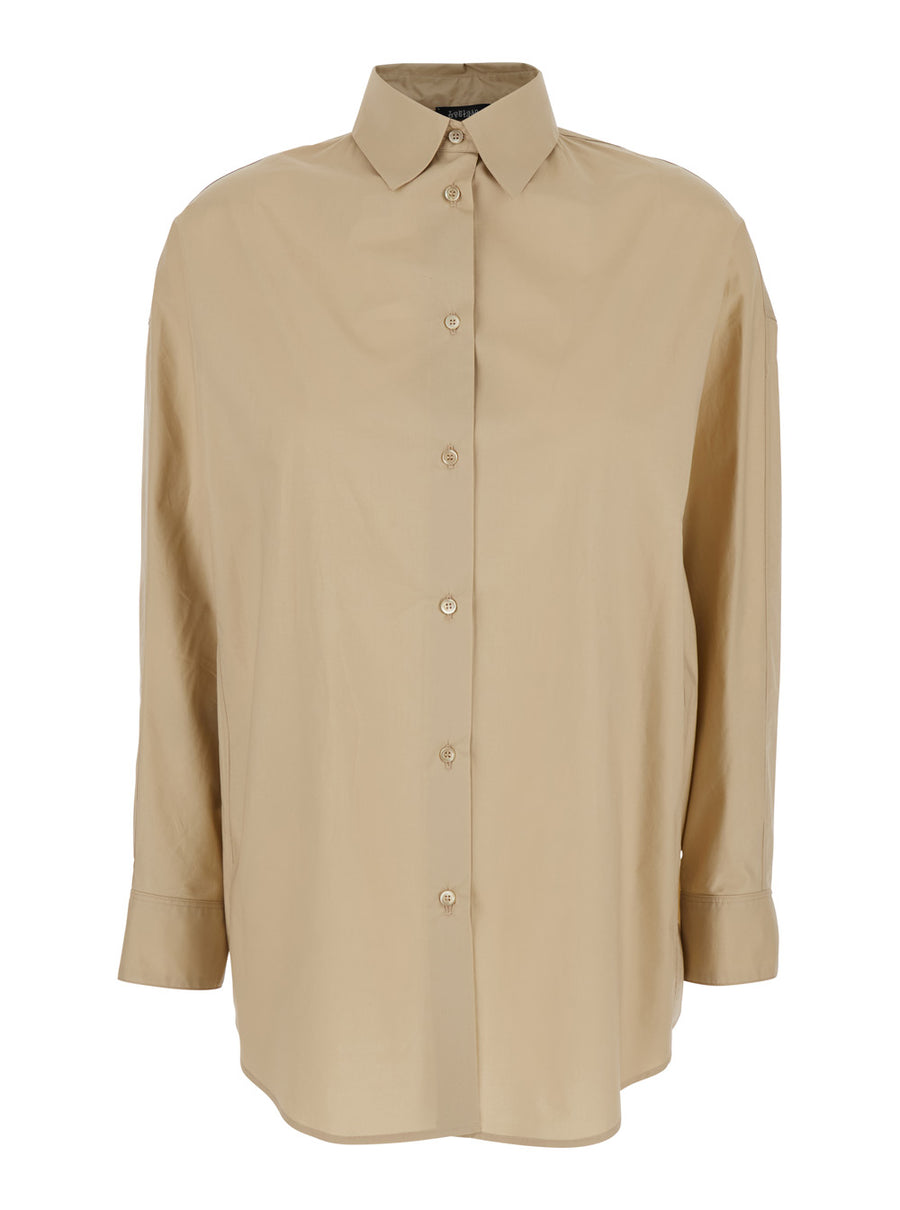 Shirt Beige Cotton Blouses