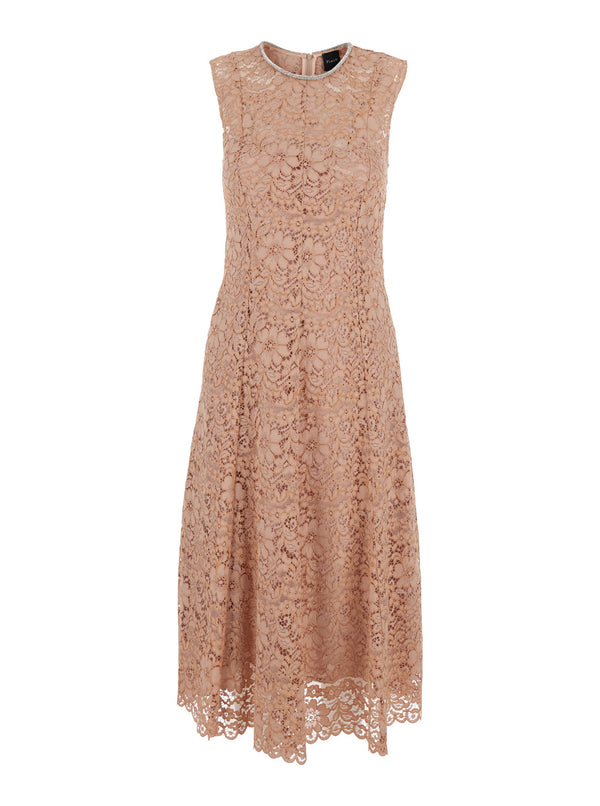 Long Dress Pink Lace Cotton