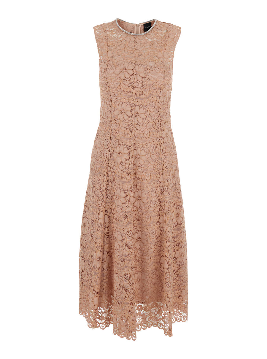 Long Dress Pink Lace Cotton