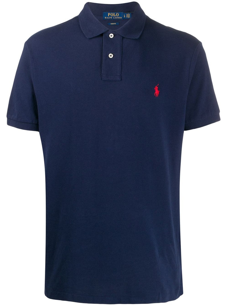 Polo Shirt Slim Fit Blue Cotton T-shirts
