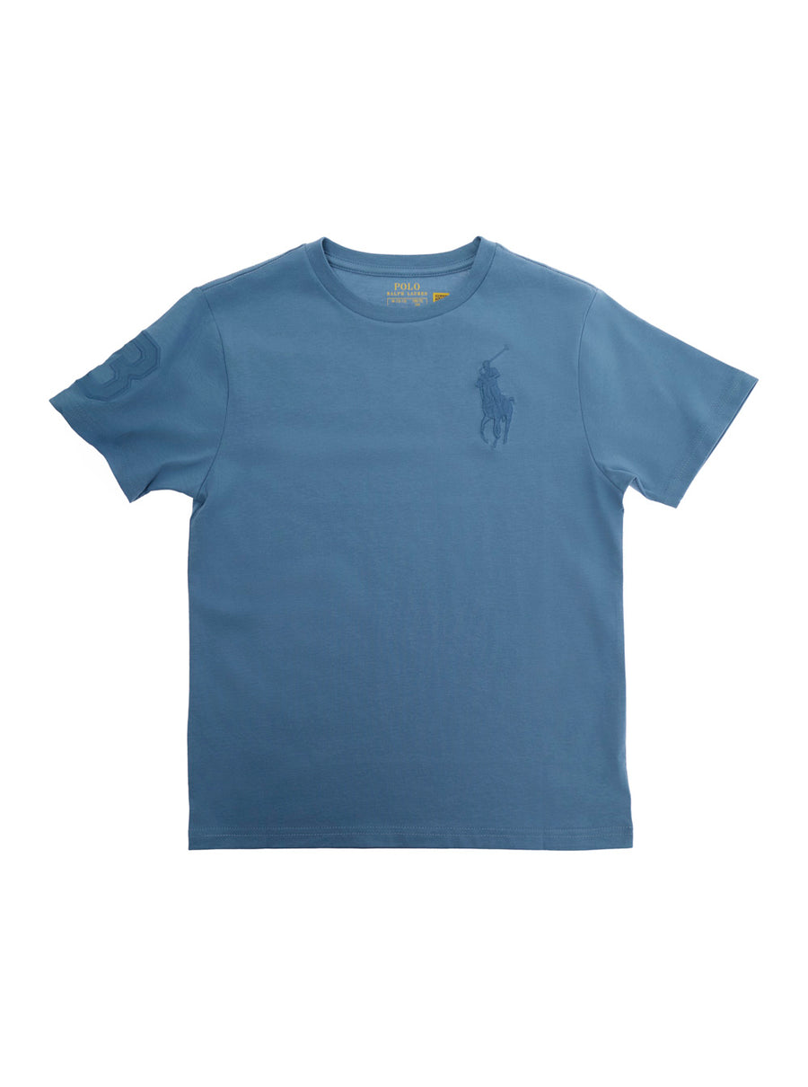 T-Shirt Blue With Logo Print Cotton T-shirts