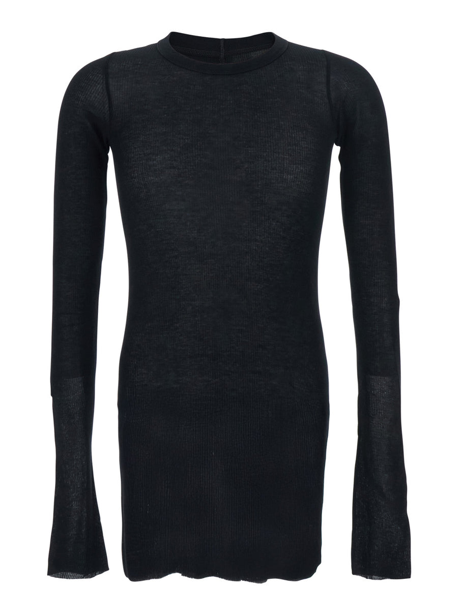 T-Shirt Round Neck Black Viscose-Silk T-shirts