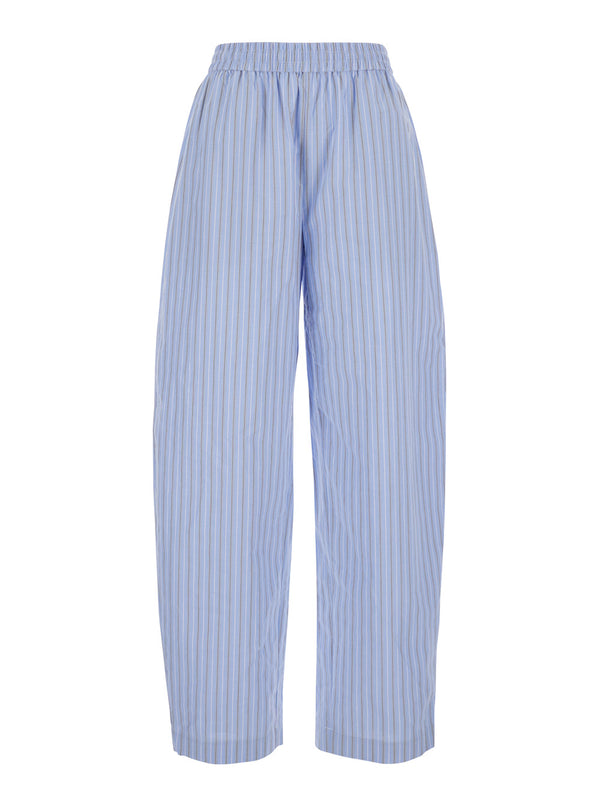 Pants Light Blue Cotton Poplin Biologic Trousers