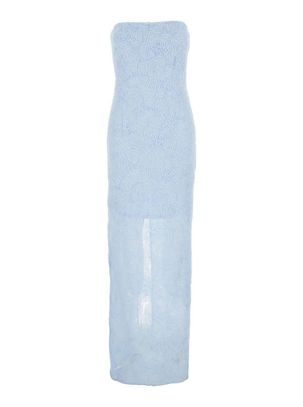 Long Dress Light Blue Polyester