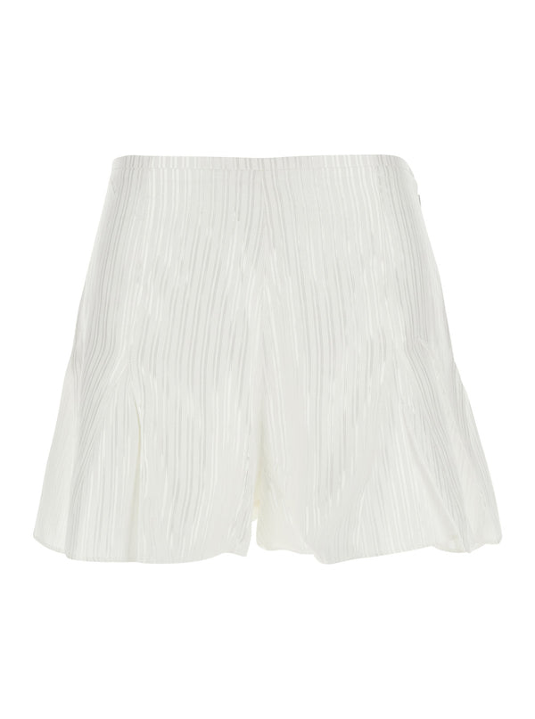 Shorts White Viscose-Cotton Viscose Cotton