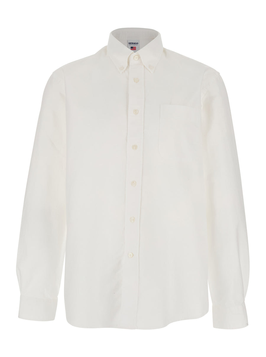 Shirt Oxford Button Down White Cotton
