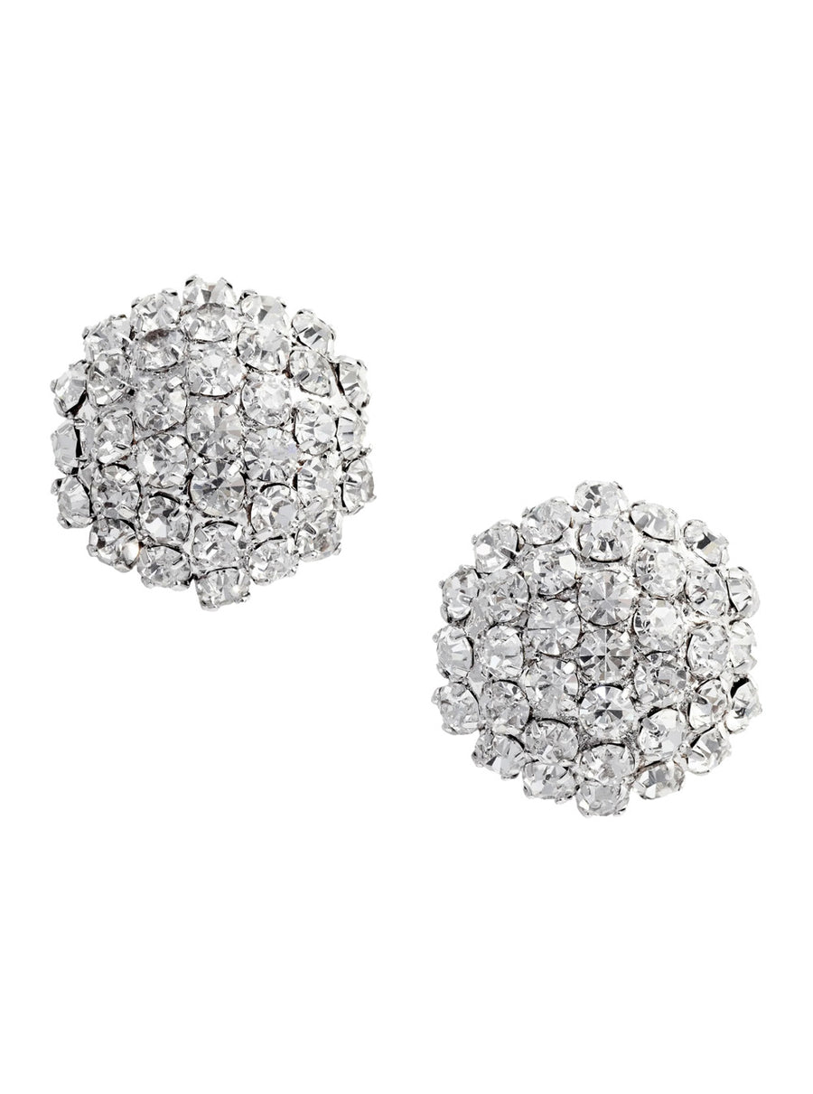 Earrings All-Over Crystal, Metallic Brass