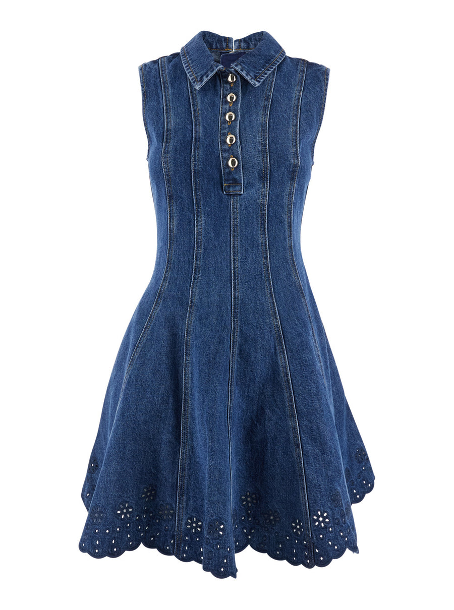 Mini Dress Denim Blue