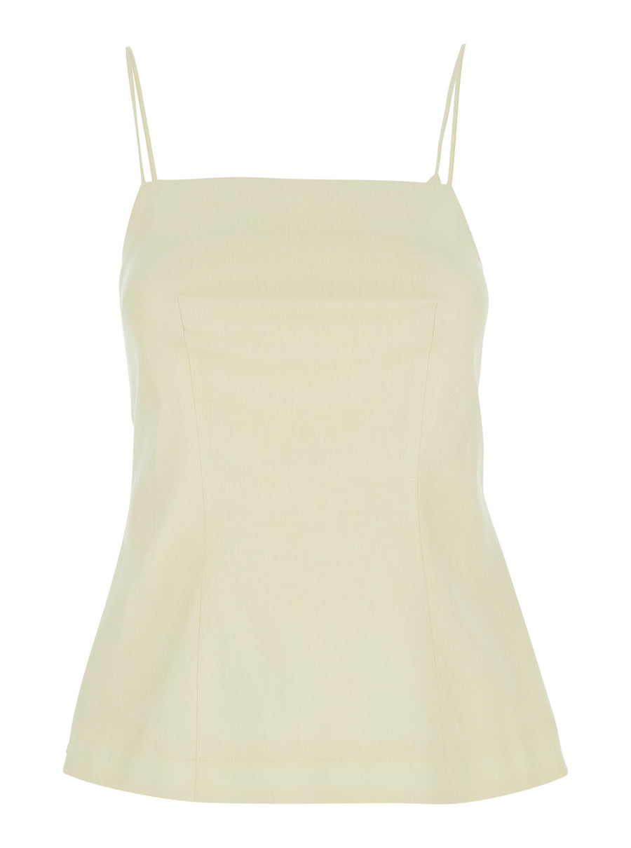 Top Linen Yellow Tops