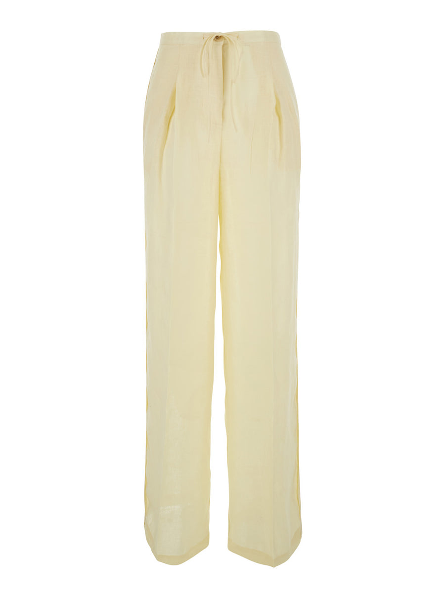 Trousers Linen Yellow