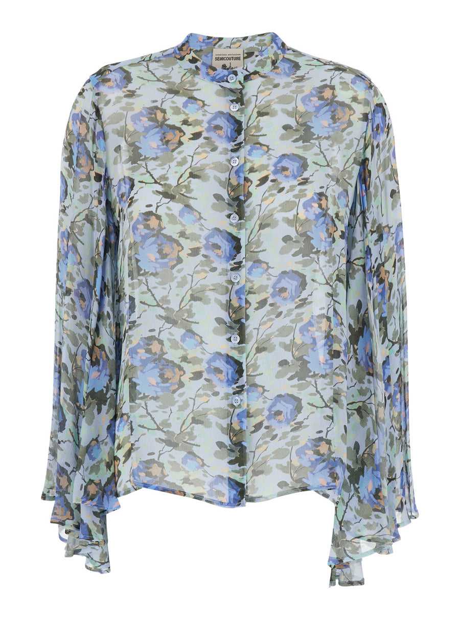 Blouse Round-Neck Multicolour Viscose Blouses