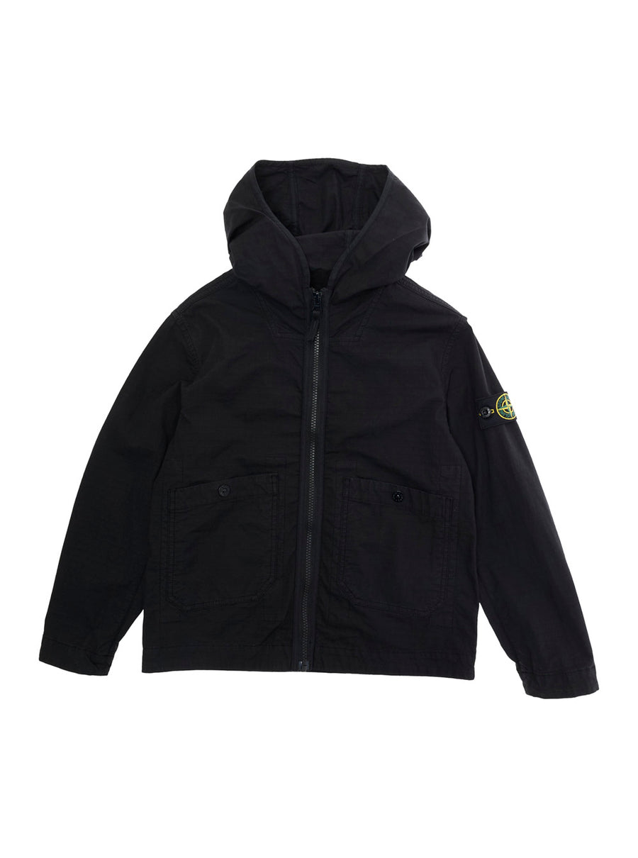 Short Parka Black Cotton Jacket