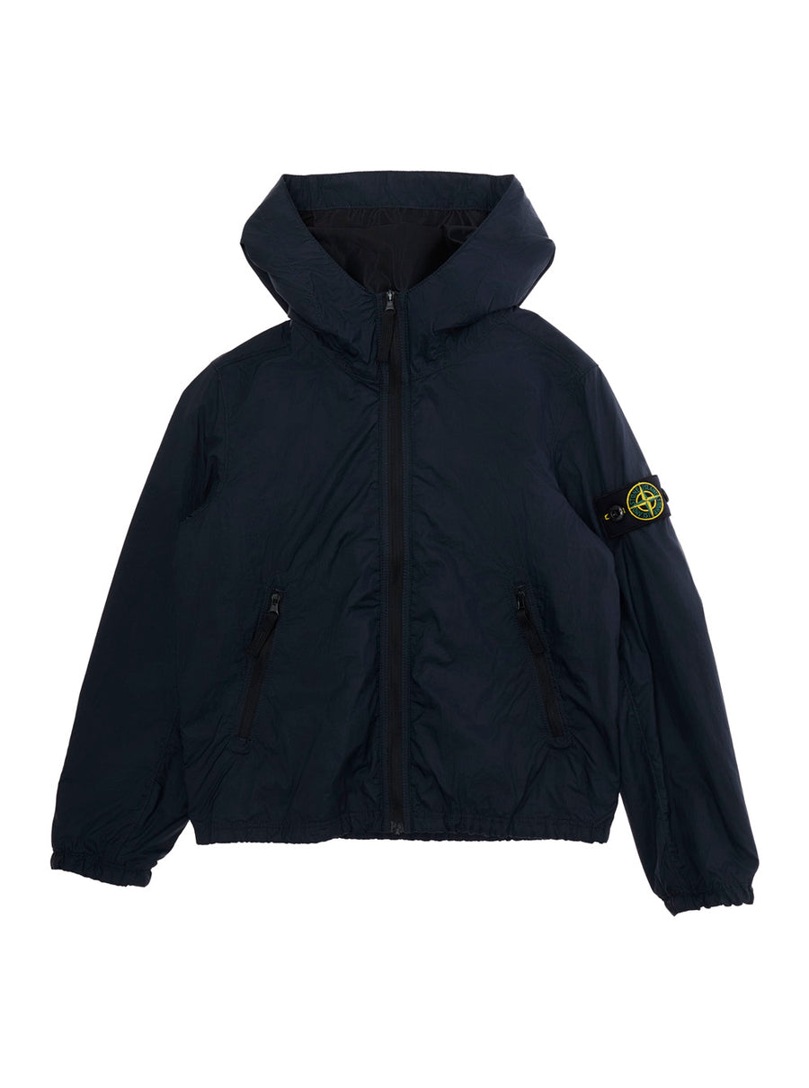 Kids Hooded Jacket Blue Polyamide