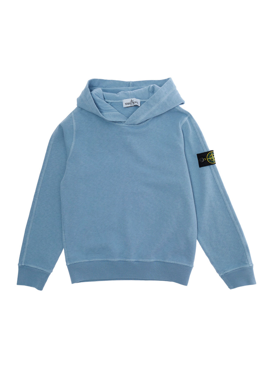 Crewneck Sweatshirt Light Blue Cotton Hoods & Sweatshirts