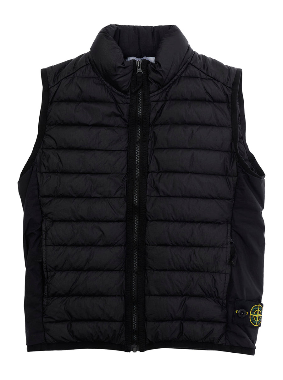 Hooded Down Jacket Black Polyamide Padded